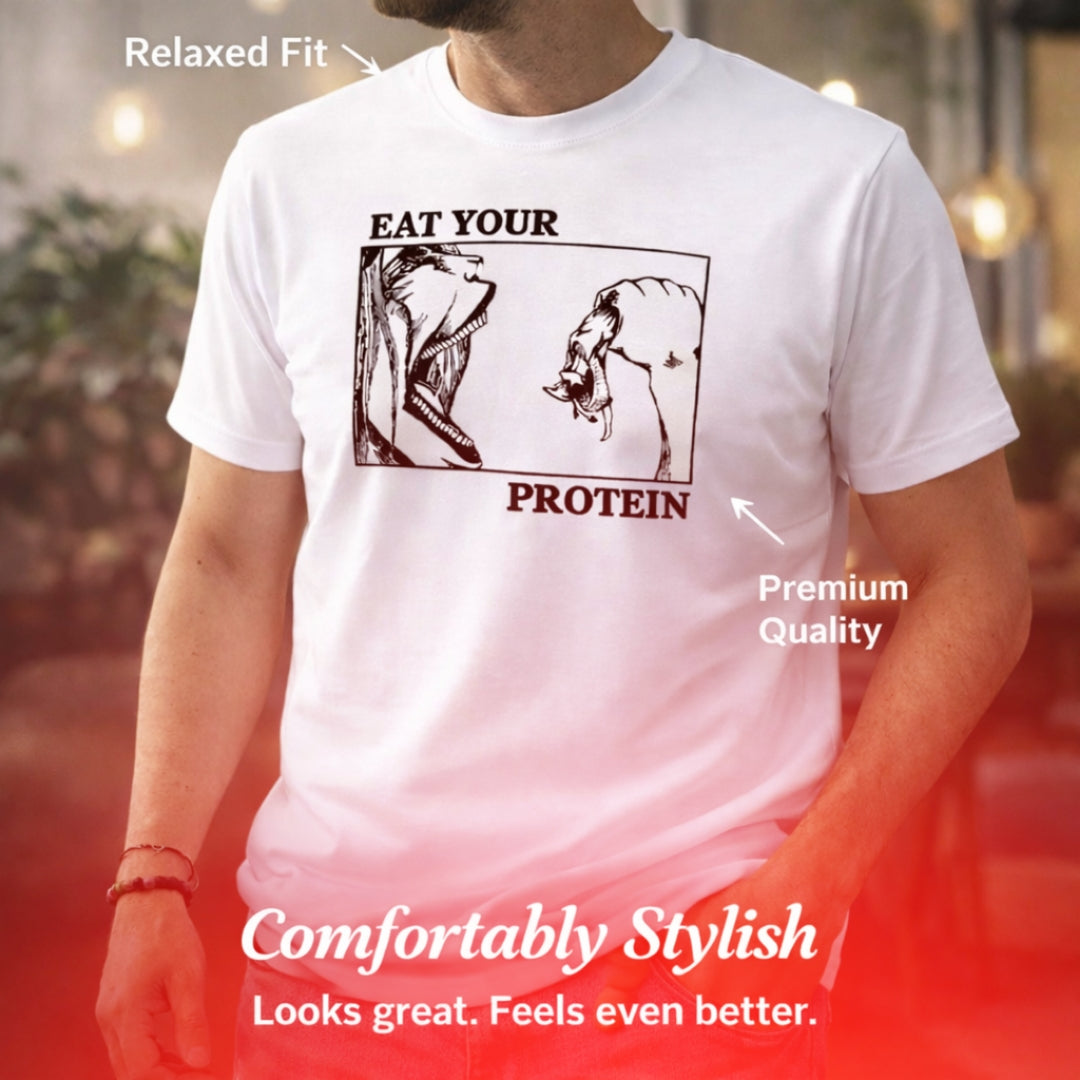 Eat Your Protein Anime T-Shirt | AOT | Anime Gym Tee